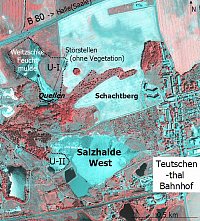 CIR-Orthofoto (2005) der Salzhalde Teutschenthal