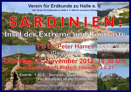 Verein für Erdkunde - Vortragsankündigung Dr. Peter Harres am 27.11.2012